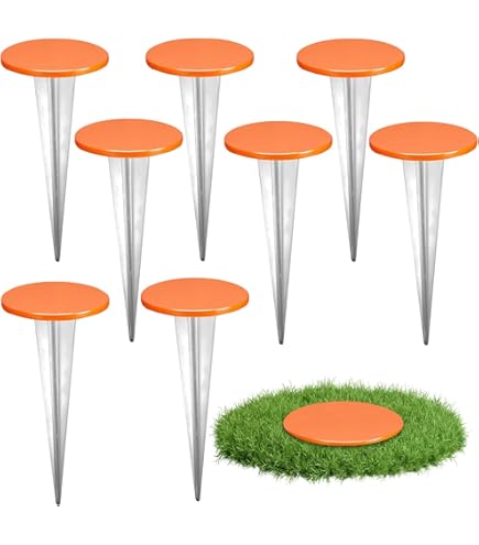 6x Grundstücksmarkierer – Flach, Orange, Gummi – Für Grundstücksgrenzen & Einfahrten