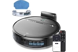 SHELIKI Robot Vacuum and Mop, 2-in-1 Robotic Vacuums Cleaner with Smart Max Strong Suction, WiFi/App/Alexa Voice Control, Obstacle Avoidance, for Pet Hair, Carpets and More