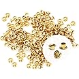 CRAFTMEMORE 1/8 Inch ID Grommets Eyelets 3MM Hole Self Backing Eyelet for Bead Cores, Clothes, Leather, Canvas 200pcs (Gold)