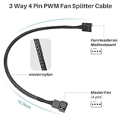 Pagaloce PWM 4 Pin Fan Extension Cable 2-Pack，12