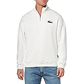 Lacoste mens Loose Fit Zip Neck Badge Accent Sweatshirt