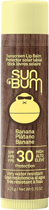 Sun Bum SPF 30 Banana Lip Balm Broad Spectrum UVA UVB Vegan Cruelty Free 4.25g