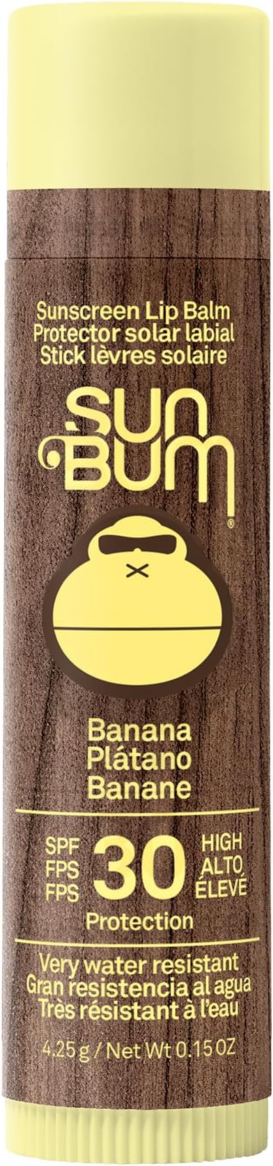Sun Bum SPF 30 Banana Lip Balm Broad Spectrum UVA UVB Vegan Cruelty Free 4.25g