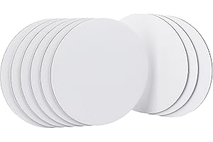 NBEADS 12 Pcs Round Painting Canvas Panels, 5.9x5.9inch Blank Canvas Drawing Boards for Oil & Acrylic Painting Students Artis