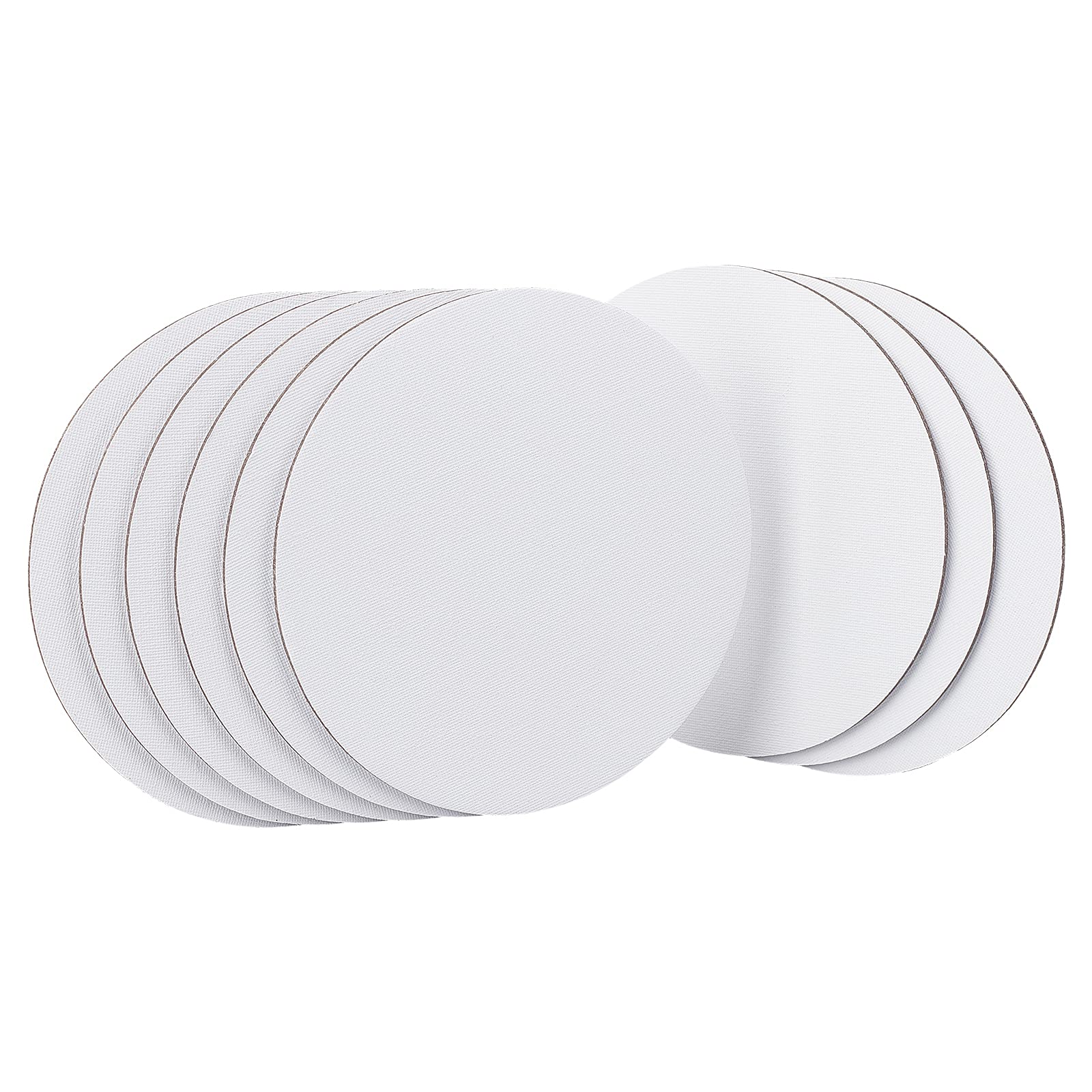 NBEADS 12 Pcs Round Painting Canvas Panels, Blank Canvas Drawing Boards for Oil & Acrylic Painting Students Artist Hobby Painters and Beginners, 15cm in Diameter