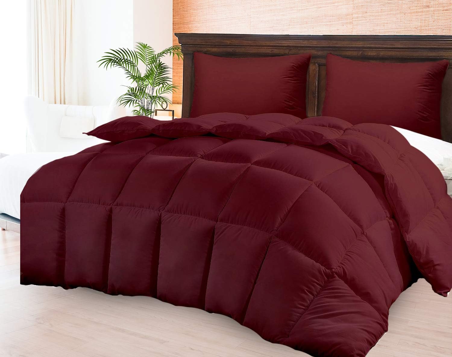 Comforter Duvet Insert – Warm Lightweight & Breathable Oversized Queen Size Down Alternative Set - Hotel Quality Bedding - Dust & Spore Resistant Fibers Ideal for Allergies Oversized Summer Comforter