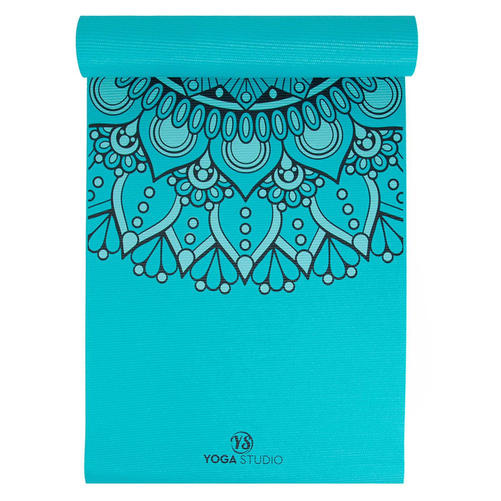 Yoga Studio Designed Sticky Yoga Mat | Oeko-Tex Tear Proof Non-Slip | Workout Exercise Gym Fitness Mandala Yoga & Pilates Mat | 183cm x 61cm x 6mm - Turquoise Mandala
