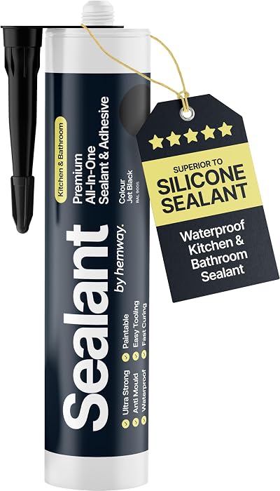 Hemway Jet Black Hybrid Polymer Sealant Adhesive 13.1oz All in One