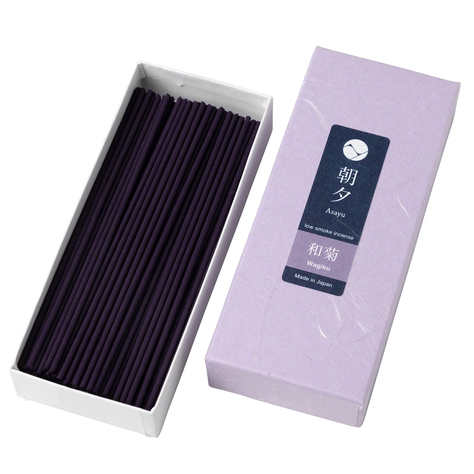 Asayu Japanese Low Smoke Incense Sticks Wagiku Japanese Chrysanthemum Flower Scent - ca. 80 sticks, 40gr - Made in Japan - Quality, Perfect for Meditation and Relaxation