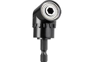 GUYINOYI 105 Degree Right Steel Angle Driver Angle Extension Power Screwdriver Dril with 1/4 Drive Hex Bit Quick Magnetic Drill Bit Angled Bit Power Drill Tool,Multifunction Right Angle Drill