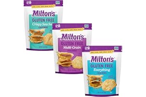 MILTON'S CRAFT BAKERS Milton’s Gluten Free Crackers Variety Bundle (Crispy Sea Salt, Multi-Grain, Everything) - Non-GMO Project Verified, Kosher, Certified Gluten Free Snack, Whole Grains In Every Bite - 4.5 Oz, Pack of 3