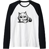 Funny Cat Middle Finger Sarcastic Sassy Grumpy Statement Raglan Baseball Tee