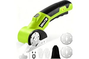 WINTS Cordless Electric Scissors,4V Cardboard Cutter with Safety Lock & LED Light,Rechargeable Rotary Cutter for Box Carpet P