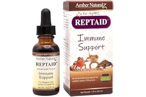 AMBER NATURALZ Reptaid Herbal Supplement for Small Reptiles | Herbal Pet Supplement for Immune Support | for Reptiles Under 250g | 1 Fluid Ounce Glass Bottle | Manufactured in The USA