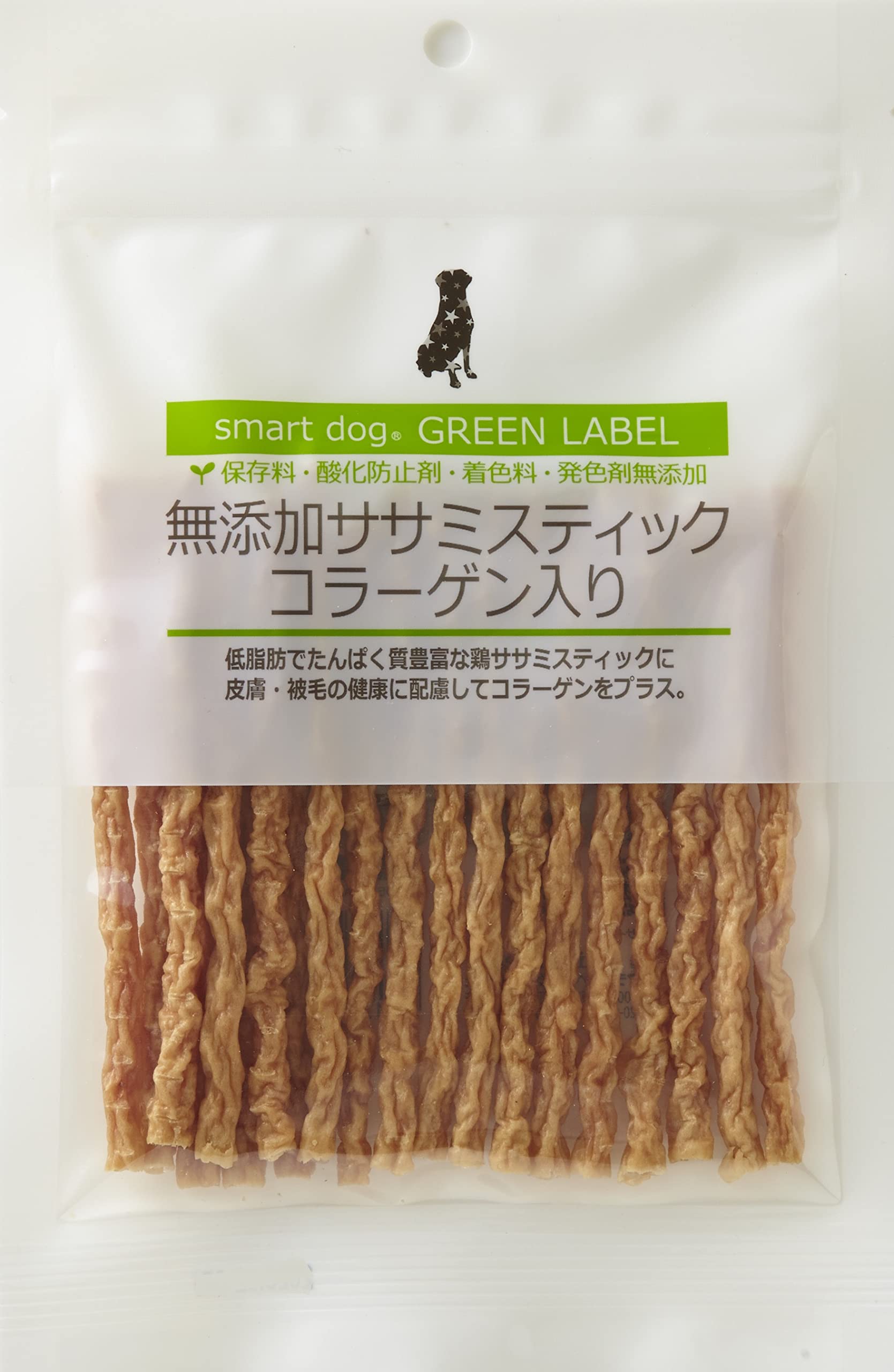 スマートドッグ グリーンラベル 無添加 ササミ スティック コラーゲン 入り ４０g アニマライフ ペットケア商品画像