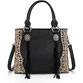 Trinity Ranch Tote Bag for Women Western Purse Floral Tooled Concho Collection
