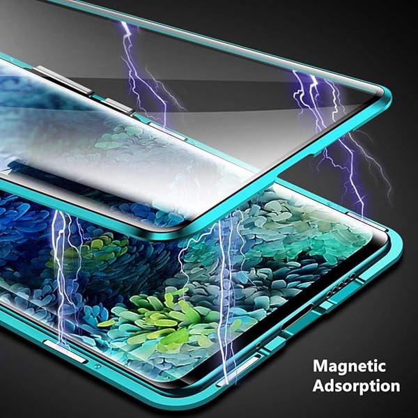 HONGGE Funda magntica de adsorcin para P Smart 2020 2021 360 PROTECCIN CUERPA Cuenta Cubierta DE Cristal TEMPEMENTE DE DOZILIDAD Color Silver Material P Smart 21