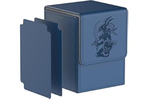 Bheddi Card Deck Box compatible with YGO Cards, Card Holder Cases with 2 Dividers per Holder, Large Size Fit 110 Cards (Navy)