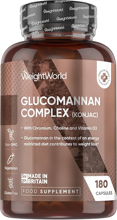 WeightWorld Glucomannan Capsules Konjac Root 180 Veg Gluten Free