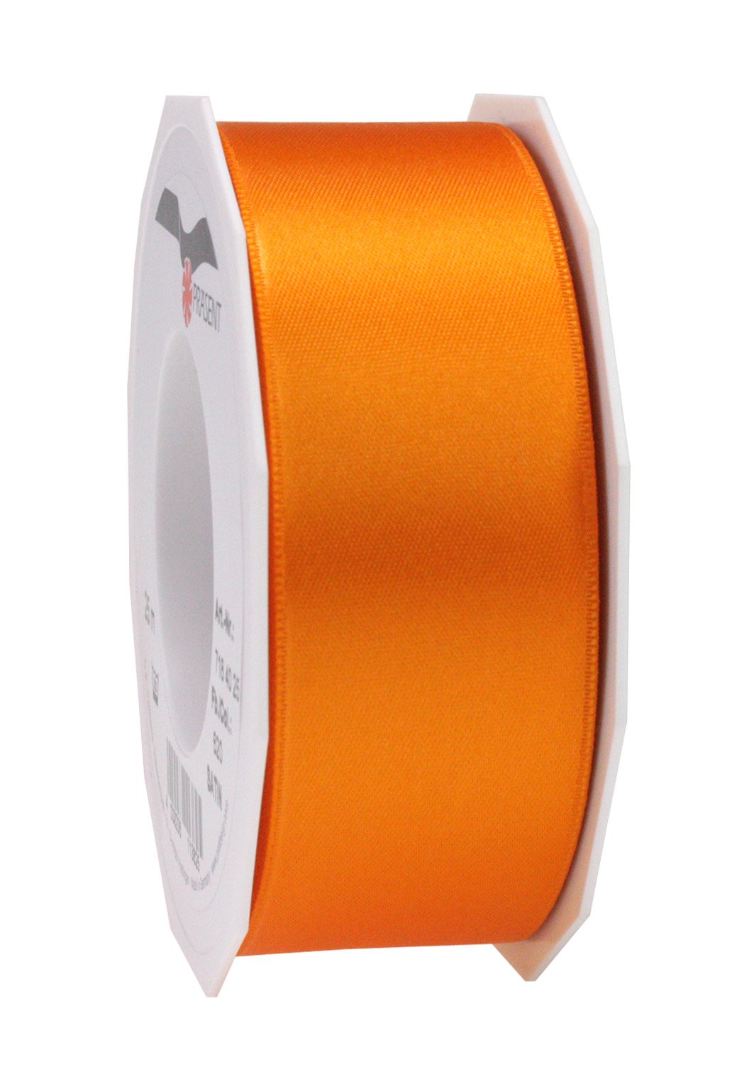 PRÄSENT - Satin Ribbon Orange 40 mm width, 25 m length