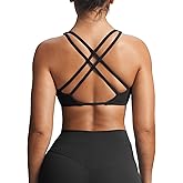 Aoxjox Women's Workout Sienna Crossback Sports Bras Fitness Low Impact Bra Yoga Crop Tank