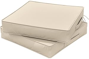 Snubbull Outdoor Chair Cushions 22 X 22 X 4 Inch Patio Furniture Cushions Waterproof & Fade Resistant Outdoor Cushions for Patio Furniture with Handle & Adjustable Straps Set of 2