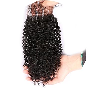 Amazon Com Afro Kinky Curly Closure With Baby Hair 4x4 Natural
