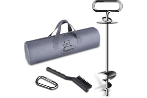 PAYIVSVE Heavy Duty Dog Anchor, Dog Tie Out Stake for Dogs up to 220lbs, 360° Degree Rotation Dog Tether, No tangling Dog Stake Kits for Yard, Outdoor, Beach, Trampoline,Black