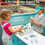 OSLINE Wooden Cash Register Set for Kids Montessori Learning Pretend Play view 3