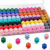 Lovyomi 95pcs 14mm Hexagon Silicone Beads for Keychain Making Mix Color Bulk Polygon Silicone Beads for Pens and Bracelet Crafts(Multicolor)
