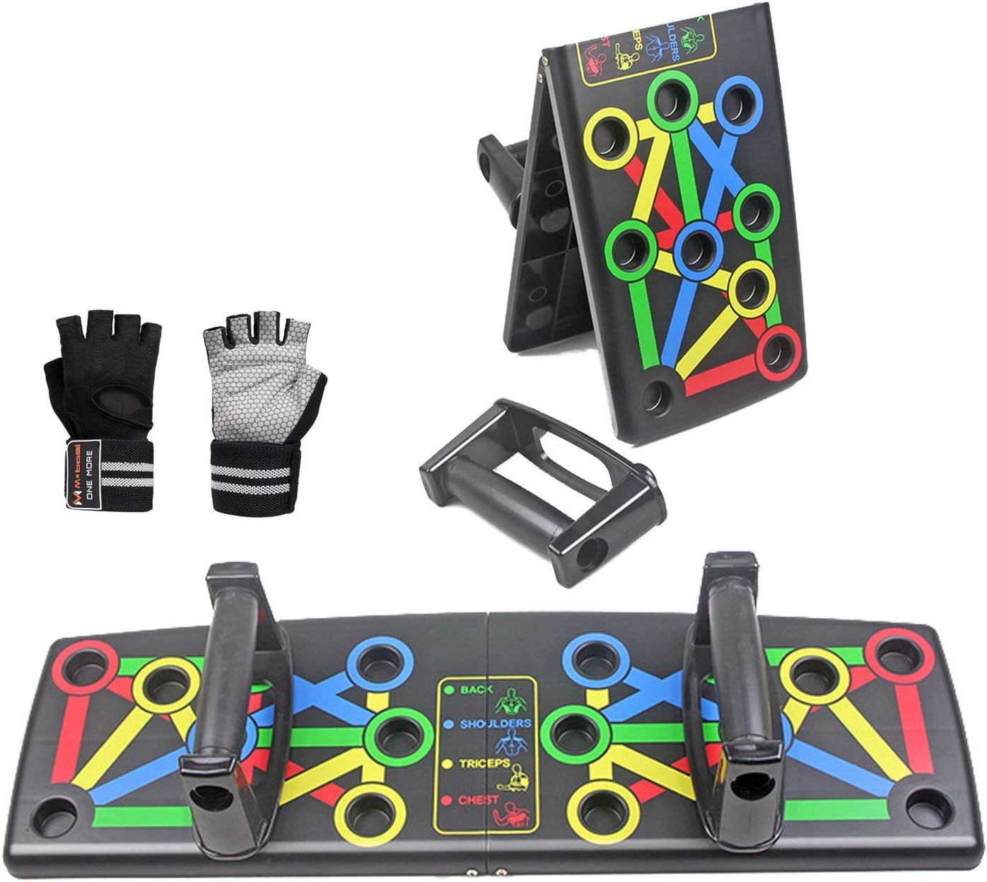 Lovfish Push Up Board Home Exercise Equipment with Workout Gloves for Men 12-in-1 Body Workout Tools Foldable Home Fitness Training