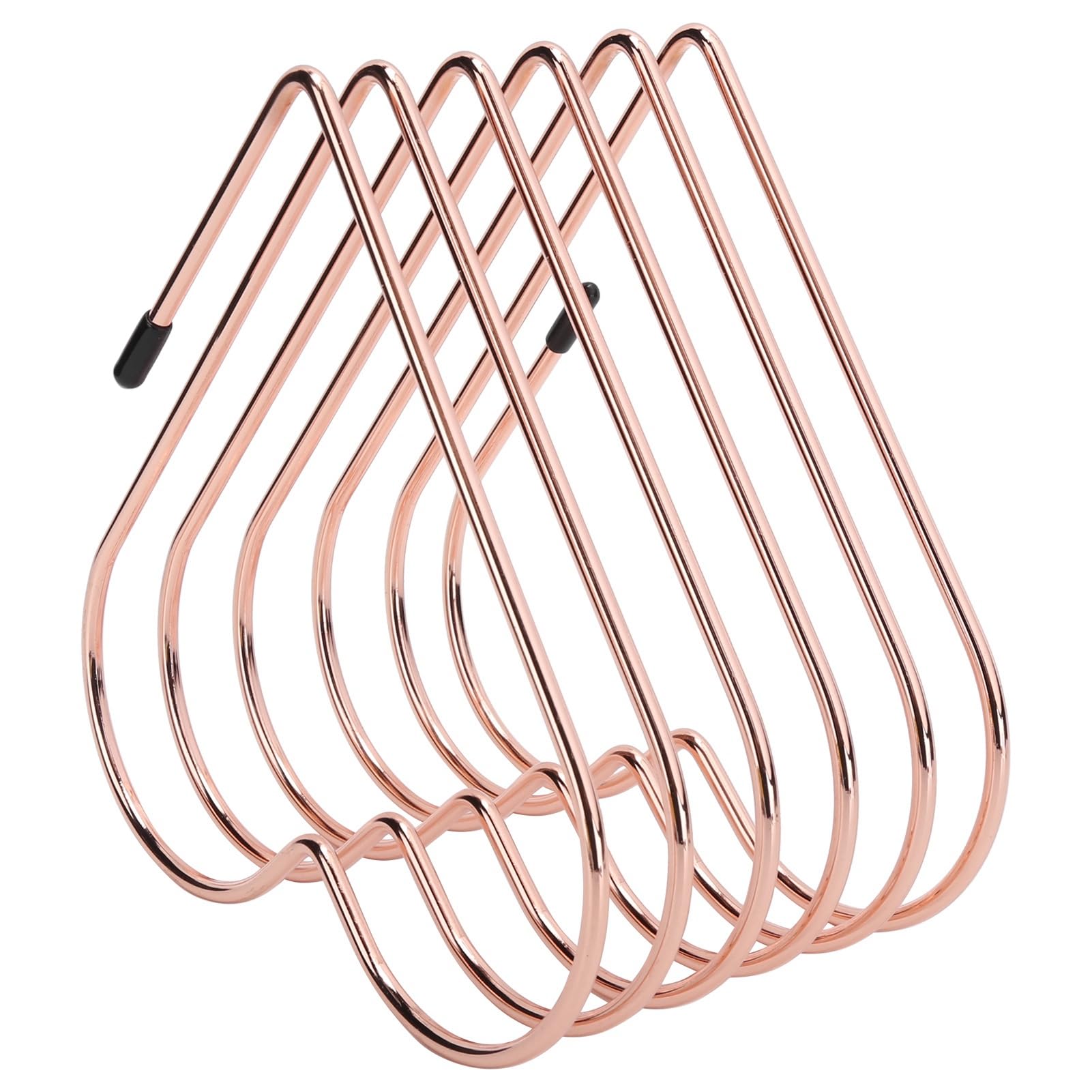 Heart-Shaped 5-Slot Desktop File Organizer, Book Storage Rack & Magazine Holder for Documents, Letters, Books in Rose Gold