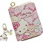 Small Wallet for Women and Girl, Short PU Leather Zipper Cute Coin Purse, 2Pce
