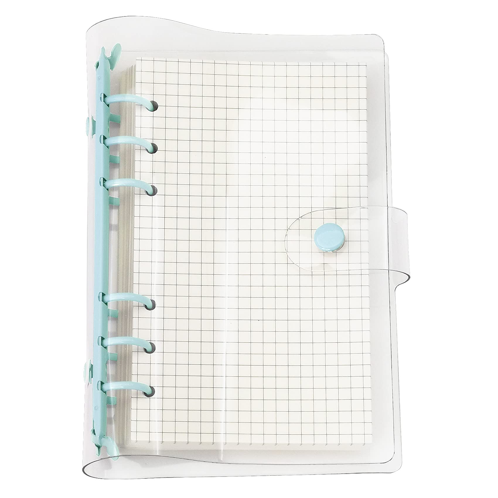 A6 A5 6-Holes Colorful PVC Cover Round Ring View Binder with Snap Button Closure File Folder (Skyway, A6 mini Set)