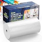 Papamood 9' x 400' Clear Painters Plastic Sheeting Roll with Dispenser Box | 0.31 Mil Plastic Drop Cloths Painting Supplies, Dust-proof Waterproof Covering Film for Renovation Furniture Floor Masking