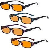 Eyekepper 4-pack Reading Glasses Blue Light Blocking for Women Orange Tinted +1.50