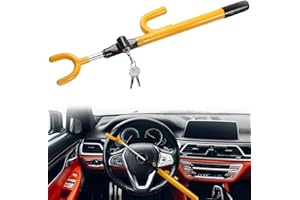 NiwNiw Vehicle Steering Wheel Lock,Heavy Duty Extended Anti Theft Device Security Car Lock with Adjustable Length Hook Clamp 