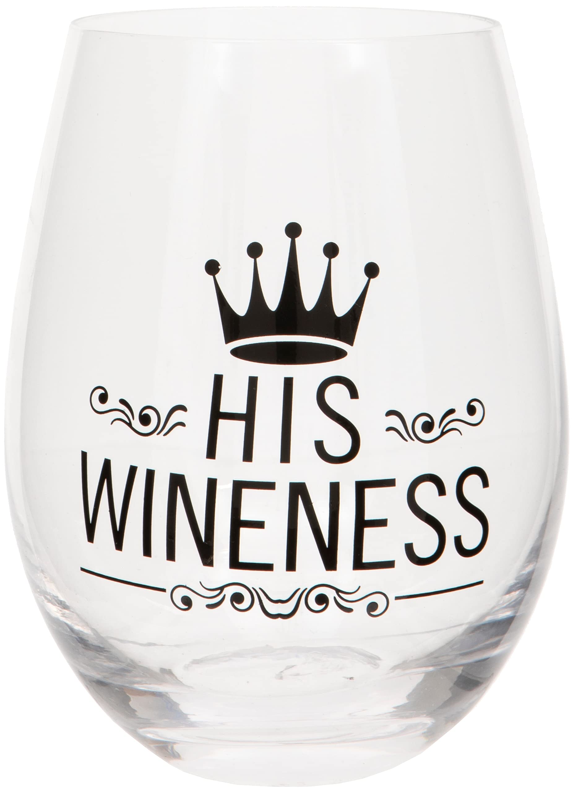 Maturi 'His Wineness' Stemless Wine Glass Tumbler, 530ml, Gift Boxed