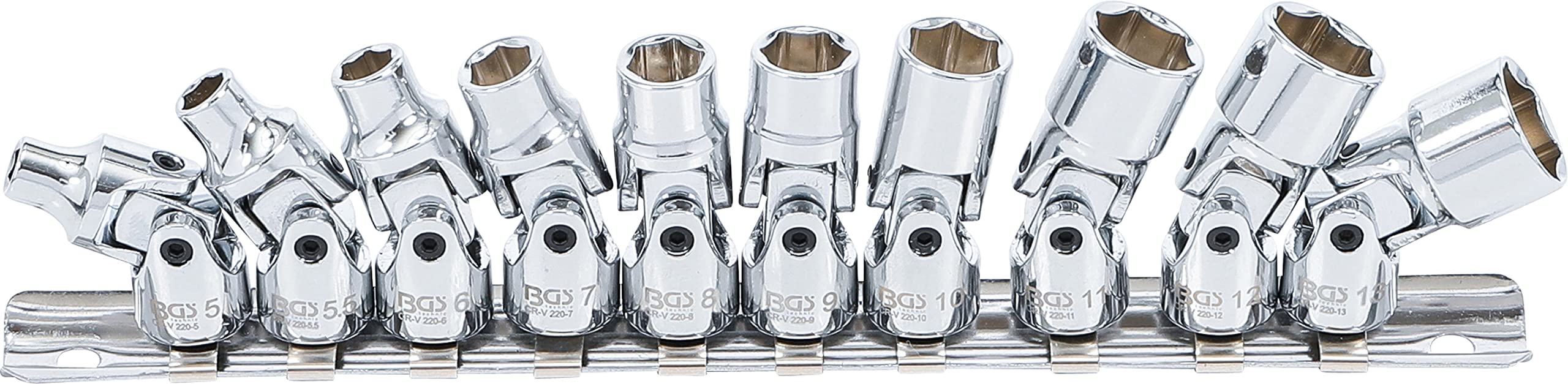 BGS 220 | Universal Joint Socket Set | 6.3 mm (1/4") | 5 - 13 mm | 10 pcs.
