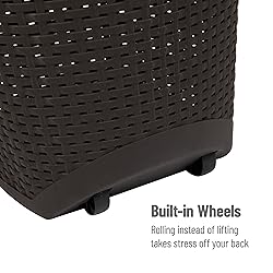Mind Reader 60L Rolling Laundry Hamper, Clothes