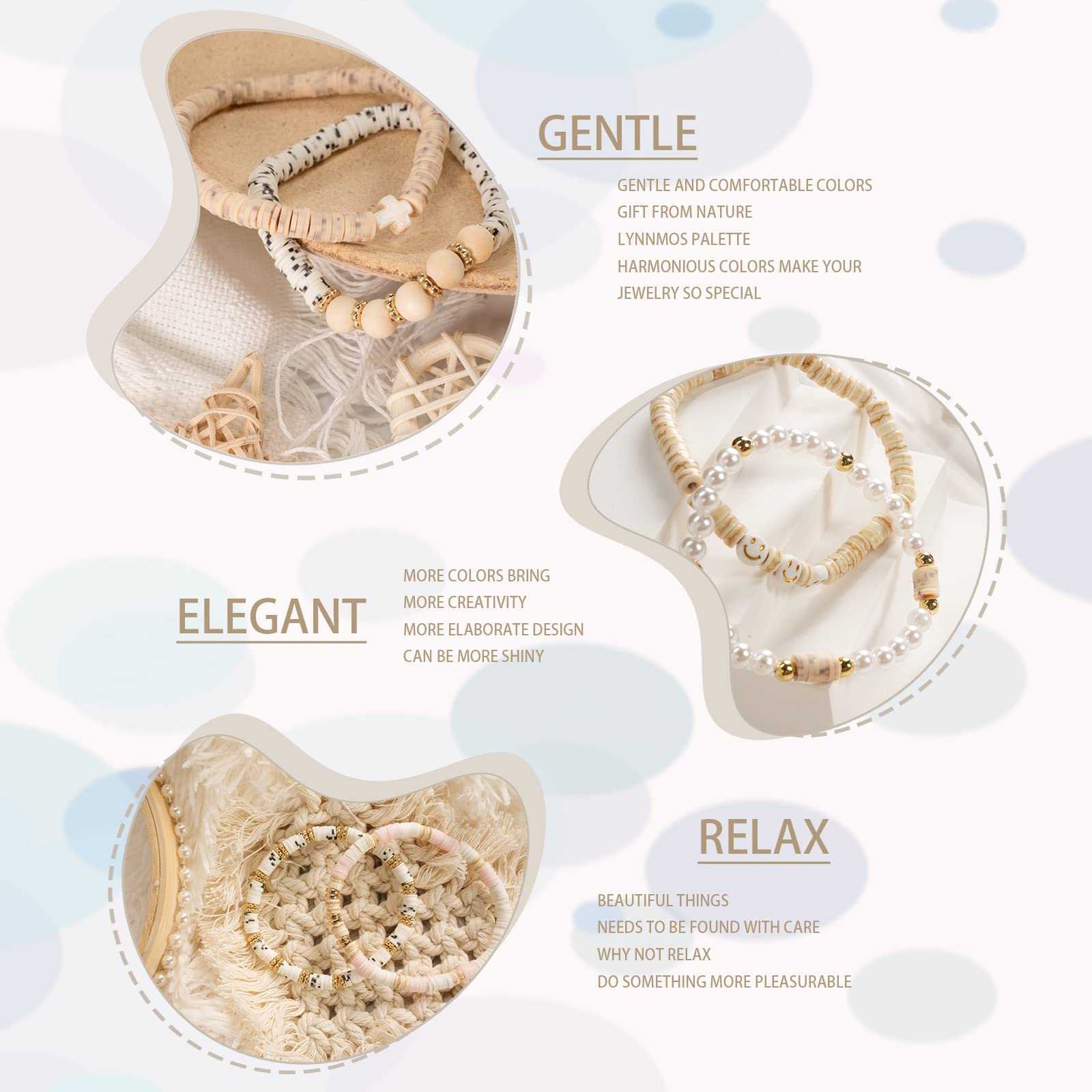 Lynnmos Clay Beads 8000 Pcs 2 Boxes Bracelet Making Kit - 24 Colors Polymer Clay Beads for Bracelet Making Set - Heishi Disc Beads for Jewelry Making kit with Charms and Gift Pack for Girls