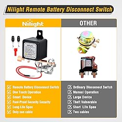 Nilight Remote Battery Disconnect Switch 12V 250A
