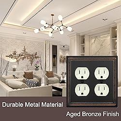 OKAWYC Double Duplex Outlet Light Switch Cover