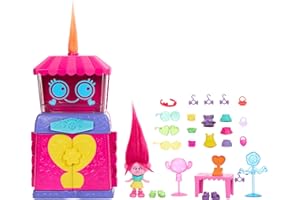 Mattel DreamWorks Trolls Fun Fair Surprise Fairtastic Fashion Boutique Playset with Queen Poppy Small Doll & 25 Accessories