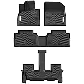 YITAMOTOR Floor Mats Fit for 2020-2025 Hyundai Palisade 7& 8 Seat with 2nd Row Bucket Seats, Custom Fit for Palisade Accessories TPE All Weather 3 Row Floor Liners, Black