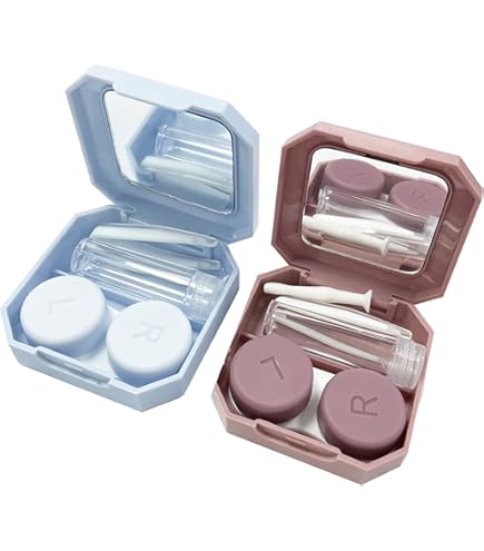 Lot De 2 étuis à Lentilles De Contact – Trousse De Voyage Plastique, Unisexe