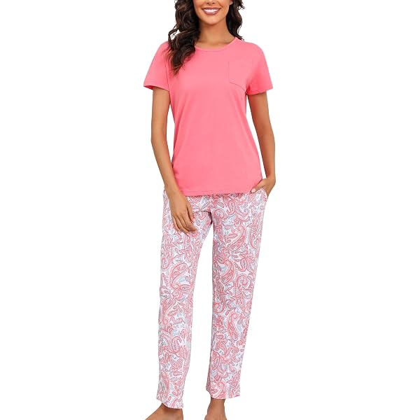 Vvfelixl Women's Satin Pajama Set - Colorful Shark Family Print, Short Sleeve, S-XXL - View #7
