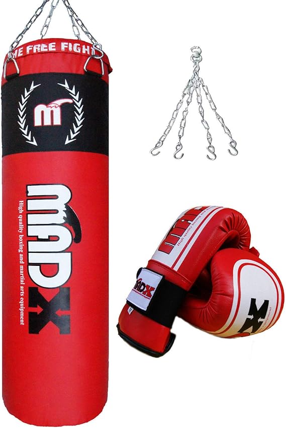MADX 5ft filled punching bag heavy Punch Kickboxing Bag + Chain, MMA