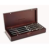 Wüsthof IKON Blackwood Steak Knife Set with Chest, 4-Piece, Walnut