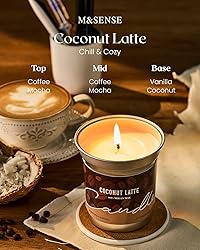 M&SENSE Coffee Coconut Latte Scented Soy Candle